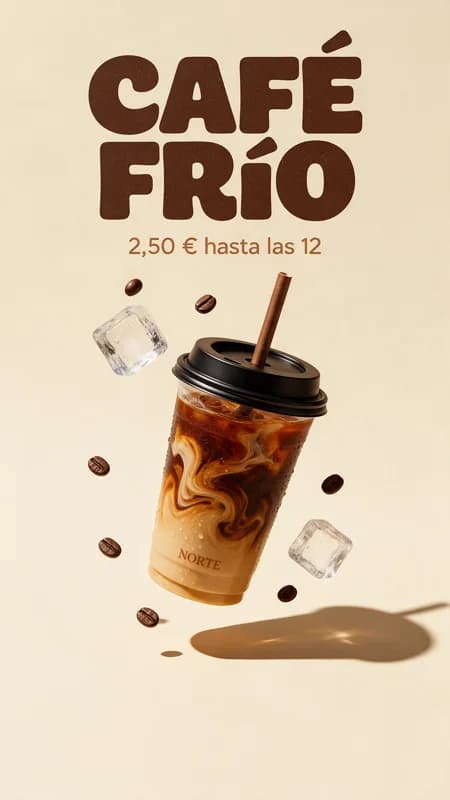 Café frío de la mañana